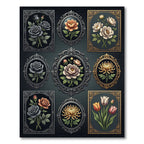 Ornate Floral Cameos Vintage Collection Rug