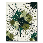 Olive Green Ink Splash Abstract Rug