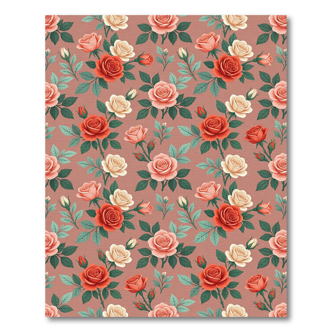 Rose Garden Botanical Print Rug