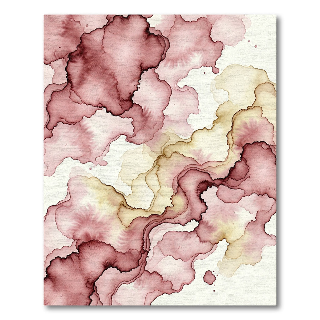 Crimson Watercolor Swirl Abstract Rug