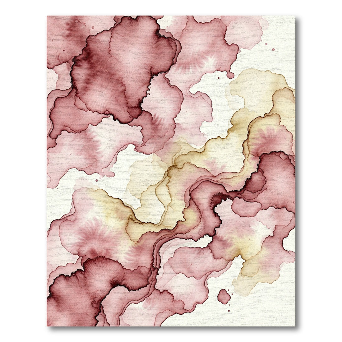 Crimson Watercolor Swirl Abstract Rug