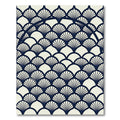 Art Deco Navy Blue Fan Shell Rug