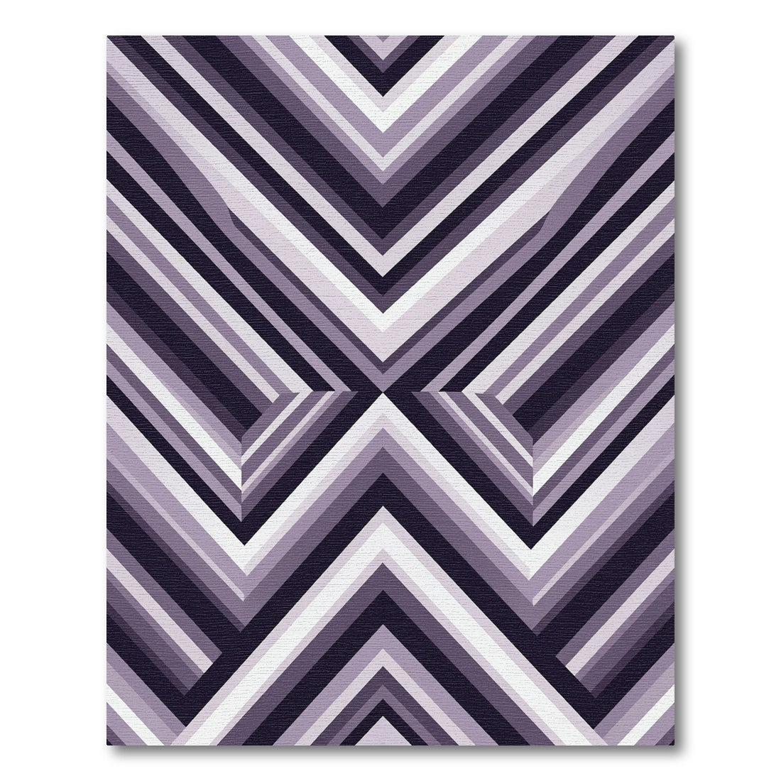 Monochrome Angular Chevron Lines Geometric Rug