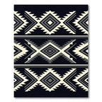 Monochrome Tribal Geometric Diamond Art Rug
