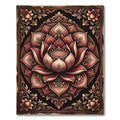 Ornate Crimson Lotus Floral Medallion Rug