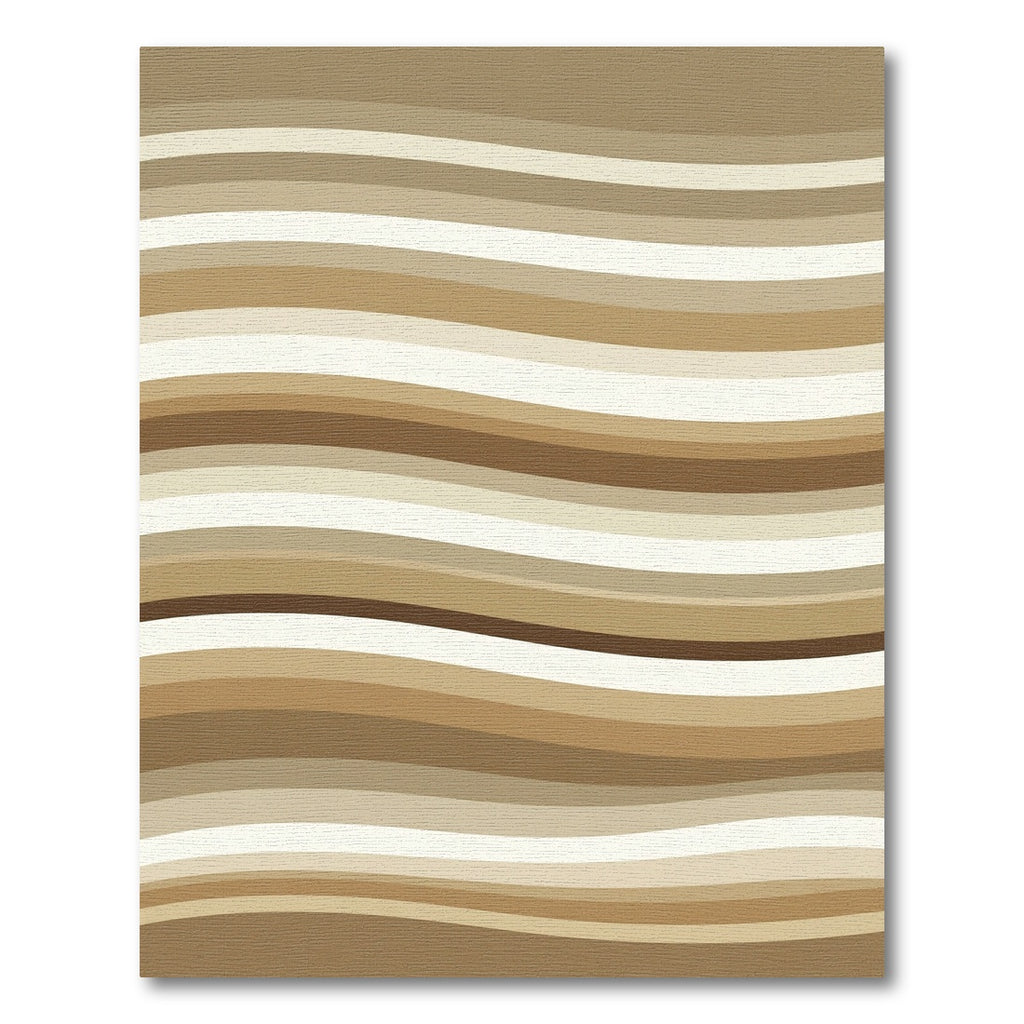 Modern Earthy Tone Wavy Striped Rug