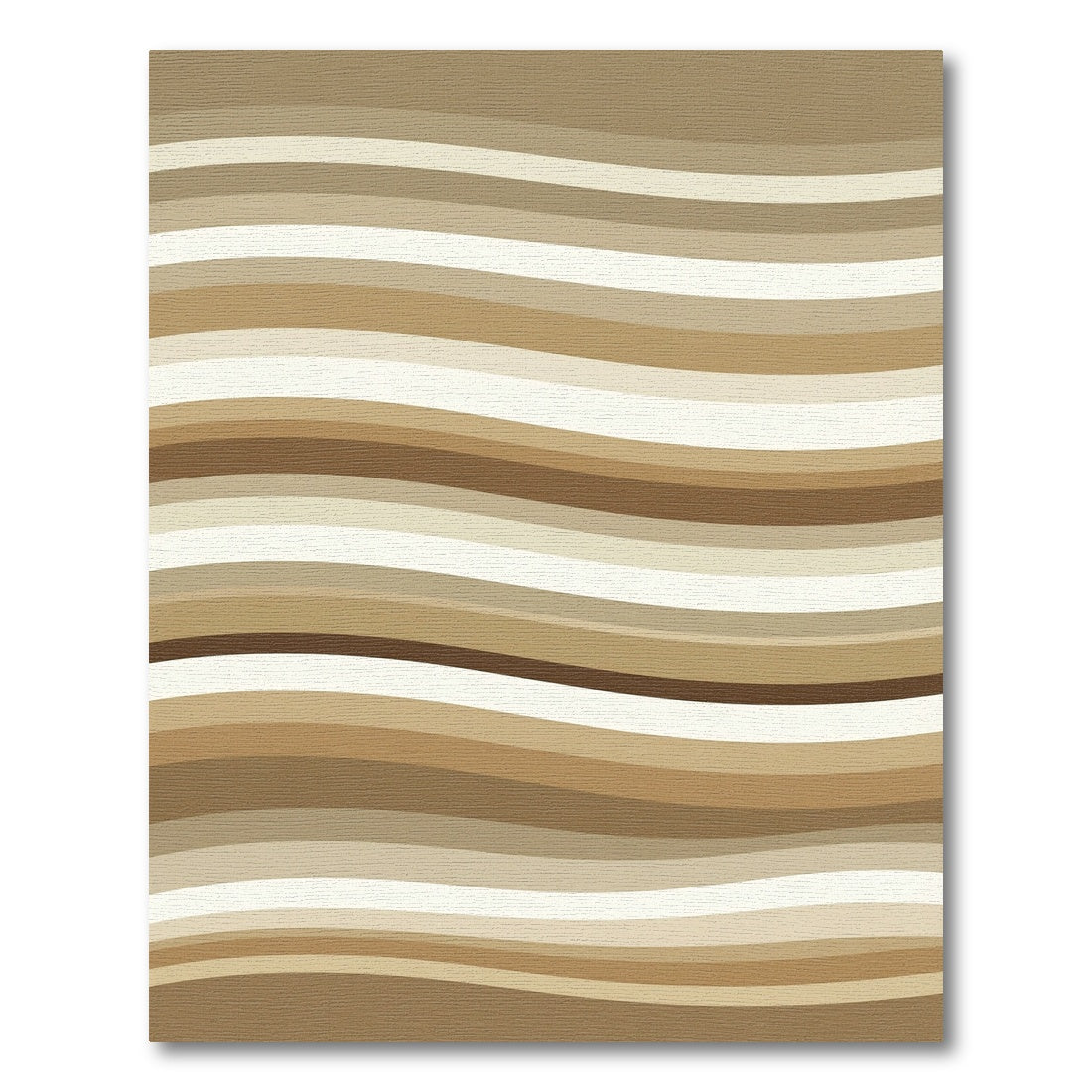 Modern Earthy Tone Wavy Striped Rug