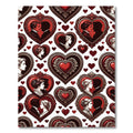 Vintage Red Heart Couple Portrait Rug