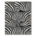 Chic Black White Animal Stripes Runner Rug