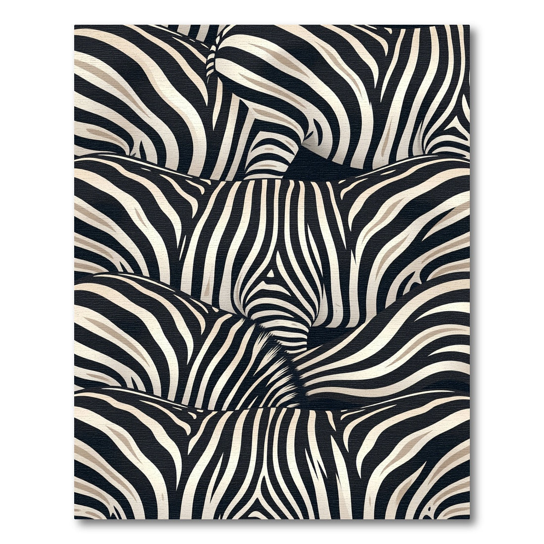 Chic Black White Animal Stripes Runner Rug