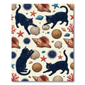 Black Cats Shell Starfish Coral Marine Rug