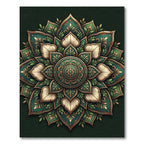 Sage Verdant Floral Lotus Medallion Rug