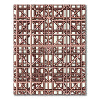 Modern Structural Copper Geometric Grid Rug