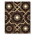 Rich Brown Sunburst Geometric Interlace Rug