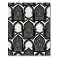 Monochrome Geometric Star Arched Lattice Rug