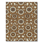 Geometric Gold Interlocking Star Hexagon Rug