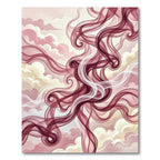 Deep Burgundy Swirl Cloudscape Rug