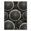 Textured Gray Wood Slice Collage Rug