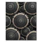Textured Gray Wood Slice Collage Rug