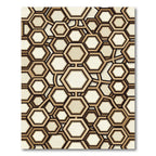 Tapestry Hexagon Interlocking Tan Rug