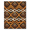 Bold Amber Earthy Geometric Diamond Rug