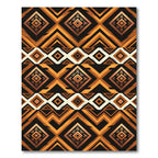 Bold Amber Earthy Geometric Diamond Rug