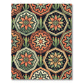 Southwestern Sun Cactus Geometric Medallion Rug