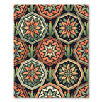 Southwestern Sun Cactus Geometric Medallion Rug
