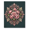 Elegant Blush Rose Baroque Medallion Rug