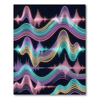 Neon Synthwave Pastel Sonic Soundwave Rug