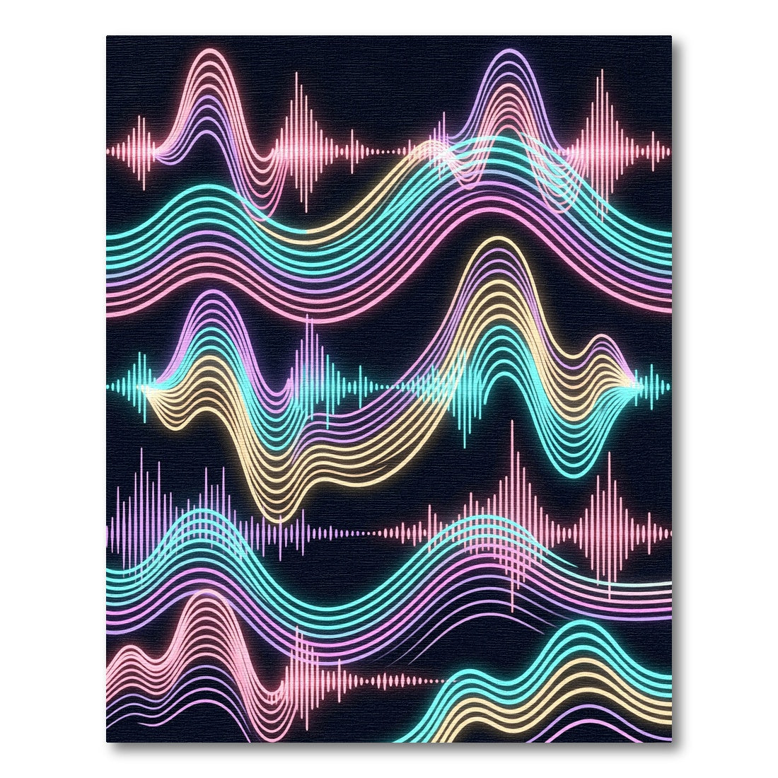 Neon Synthwave Pastel Sonic Soundwave Rug