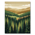 Earthy Pine Forest Mountain Valley Rug