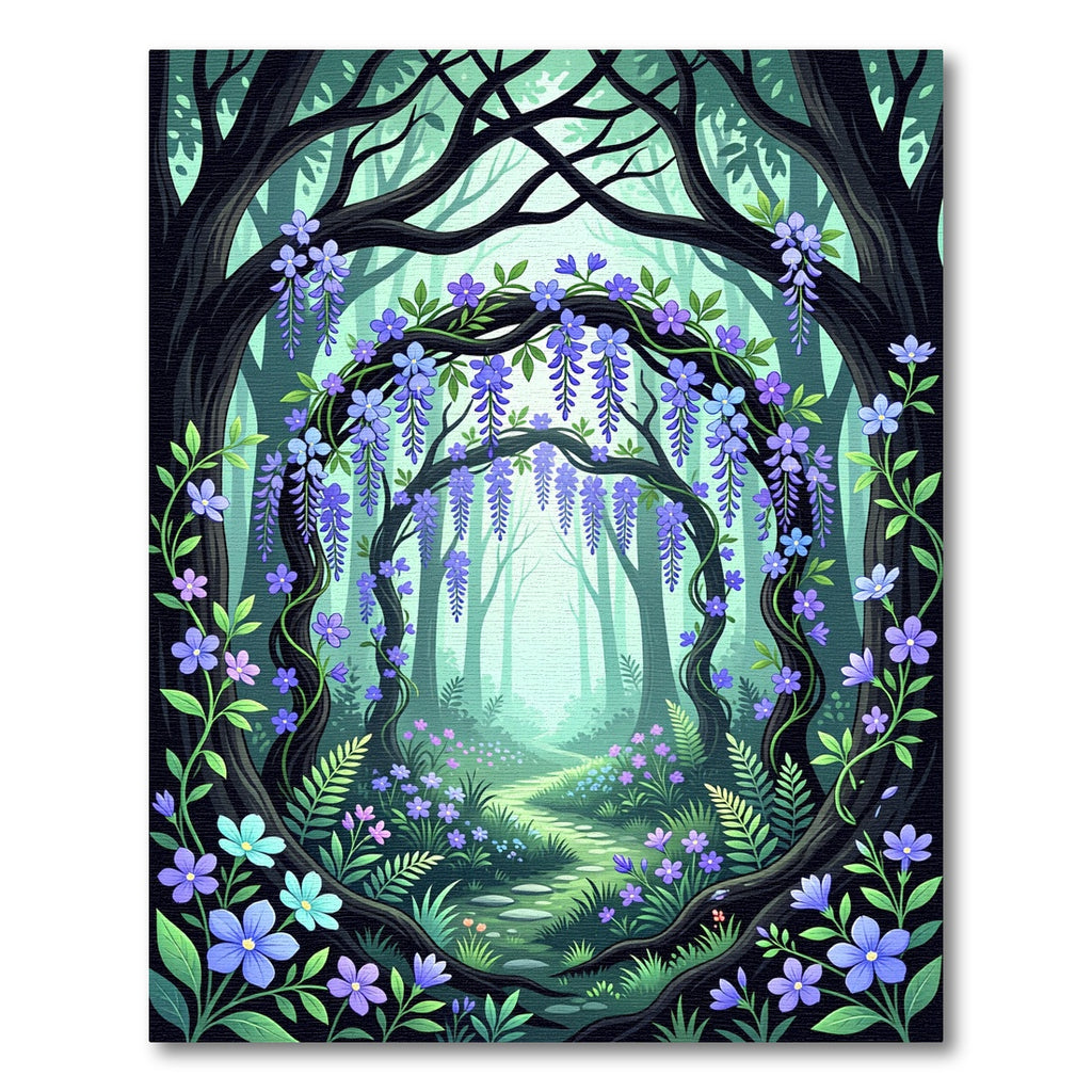Enchanted Wisteria Forest Pathway Rug