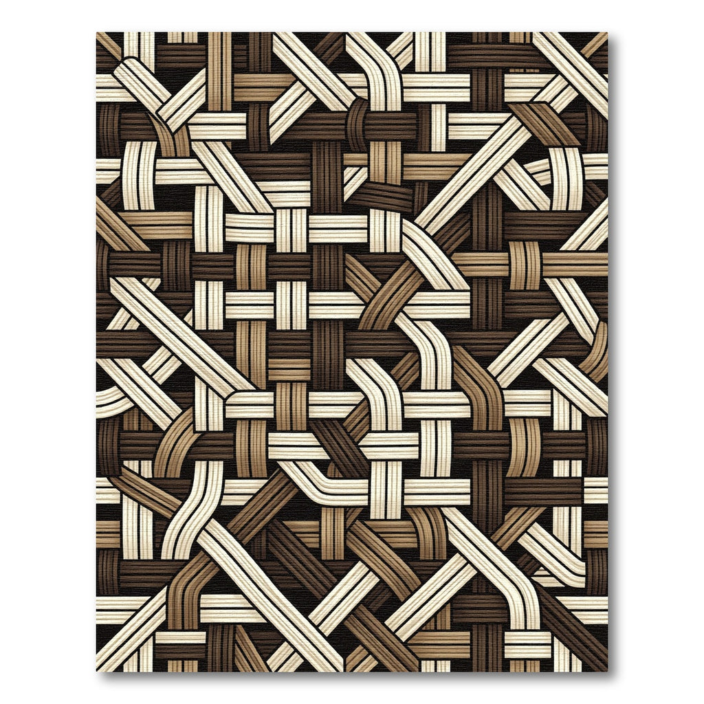 Brown Tan Woven Interlace Rug