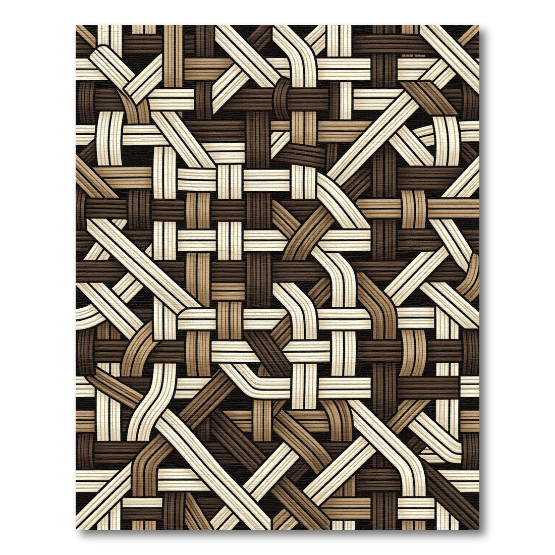 Brown Tan Woven Interlace Rug