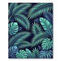 Lush Teal Tropical Foliage Composition Rug