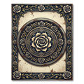 Vintage Gold Ornate Rose Medallion Rug