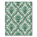 Elegant Sage Green Damask Scroll Runner Rug