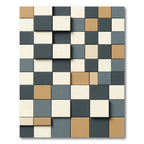 Geometric Staggered Squares Earth Tone Rug