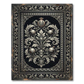 Antique Gilded Pomegranate Black Foliage Rug