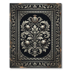 Antique Gilded Pomegranate Black Foliage Rug