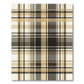 Modern Beige and Charcoal Plaid Grid Rug