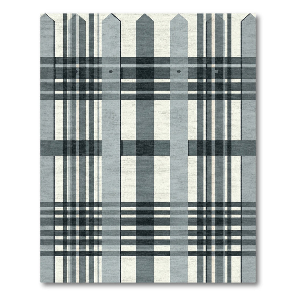 Monochromatic Plaid Fence Composition Rug
