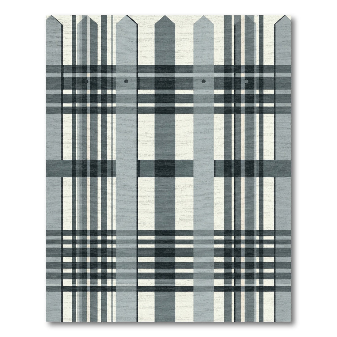 Monochromatic Plaid Fence Composition Rug