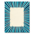 Dynamic Blue Sunburst Graphic Radiance Rug