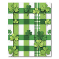 Green White Plaid Clover Patch Rug