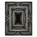 Art Deco Black Geometric Tunnel Rug