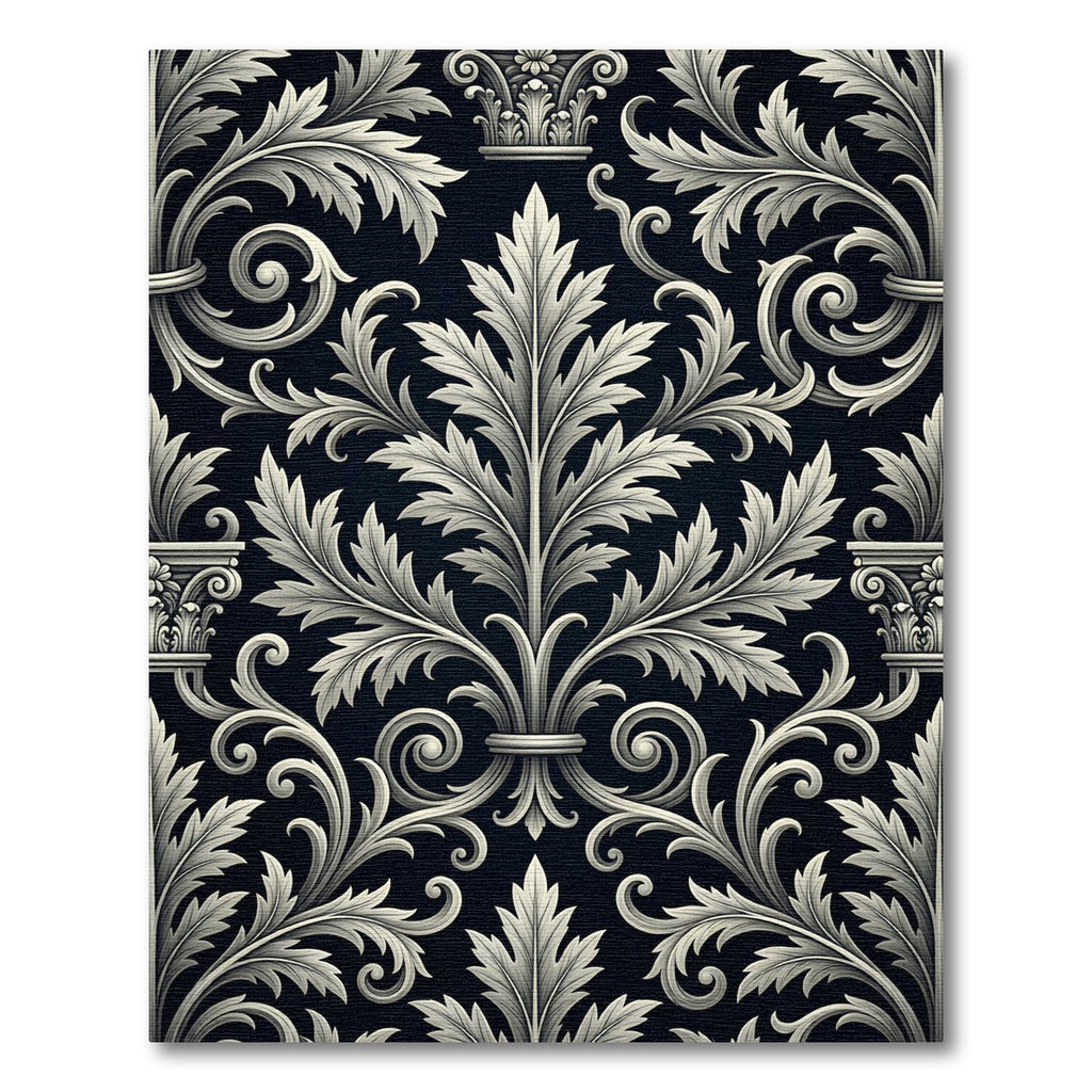 Ornate Acanthus Leaf Scrollwork Rug