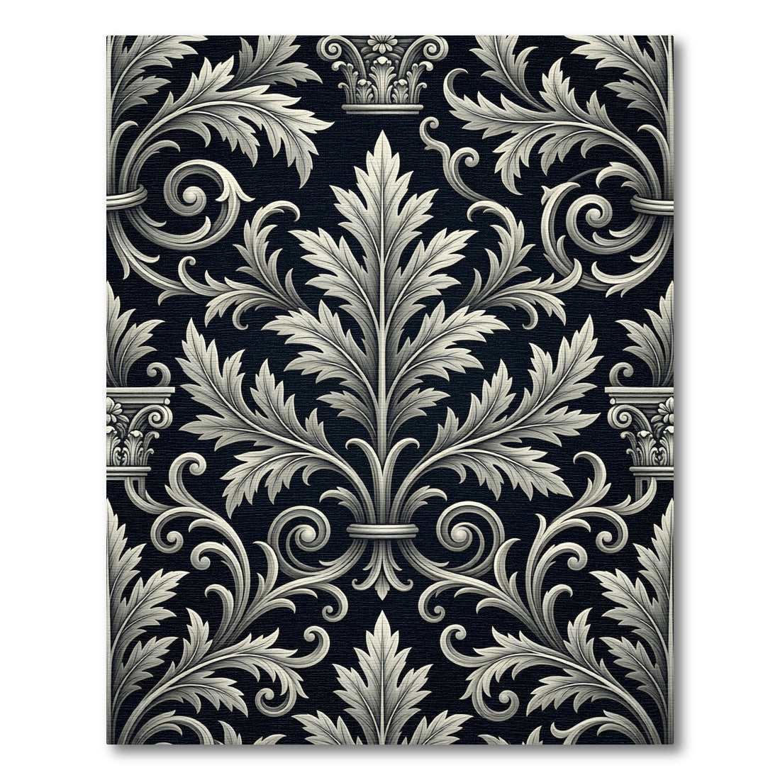 Ornate Acanthus Leaf Scrollwork Rug