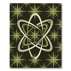 Olive Atomic Starburst Celestial Orbit Rug